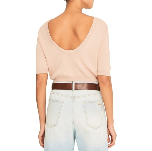 ba&sh Elba Open Back Sweater, Size 10, Pink, NWT - Picture 1 of 16